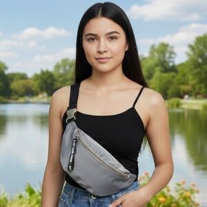 Stylish Unisex Gray Crossbody Bum Bag Fanny Pack Storage and CC Slots NWT